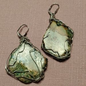 Stone & Wire-Wrapped Earrings